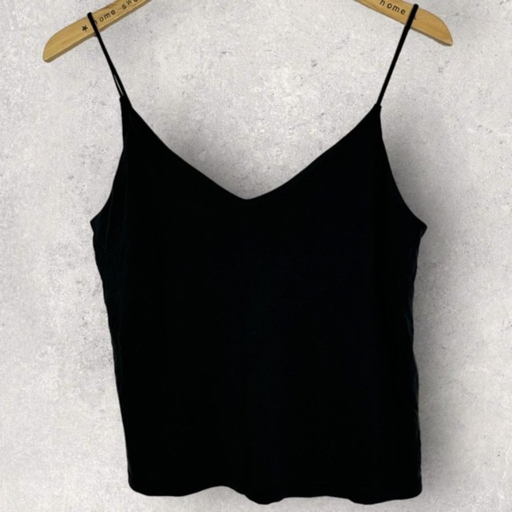 Nordstrom Abound Black Tank Top V-Neck Size Small Minimalist Rayon Stretchy S